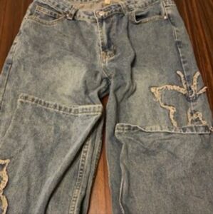 Angel kiss butterfly jeans size 7/28 faded blue